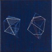 33 - 2023 - toile 477 - blue, black, Dürer polyhedron, analysis and folds