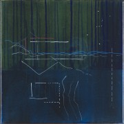 17 - 2023 - toile 445 - black, green, blue - studio and horizon